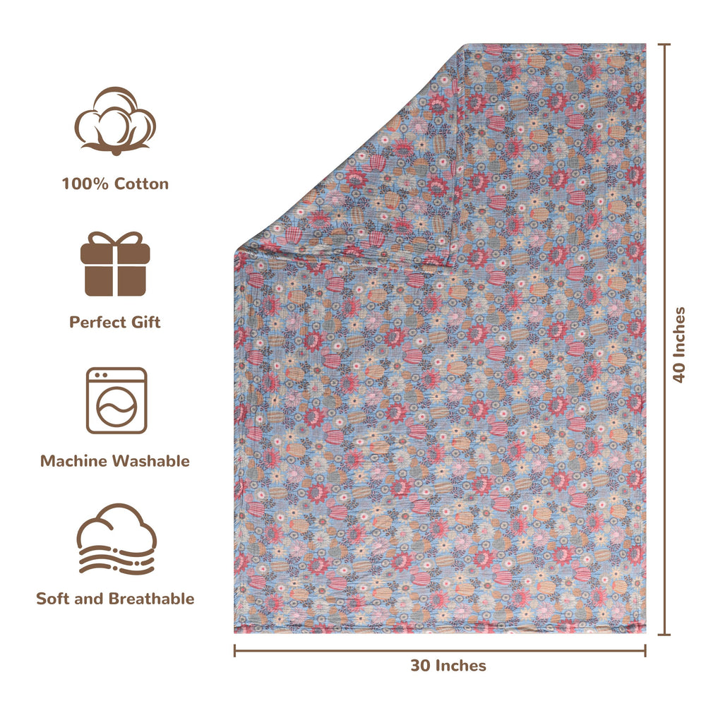 NTBAY 30x40 newborn swaddle blanket with gentle pastel print.