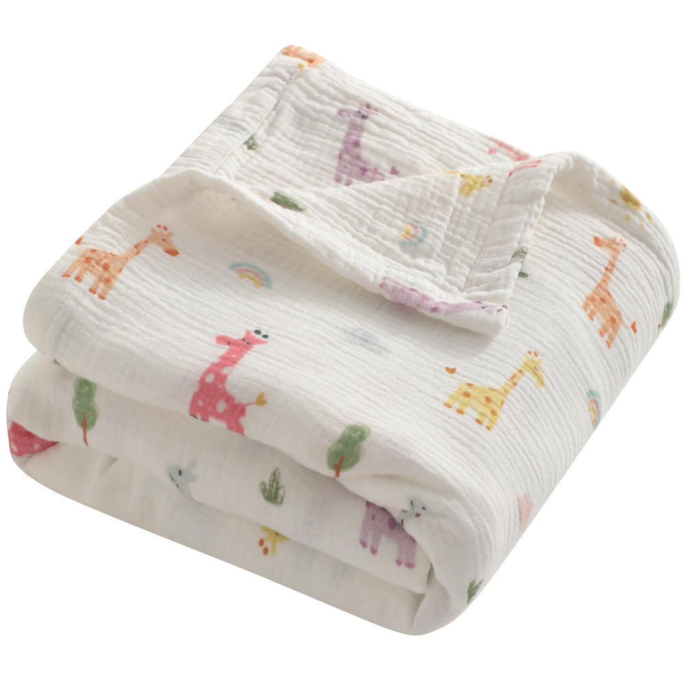 NTBAY 4-layer muslin blanket close-up shows a soft, breathable fabric