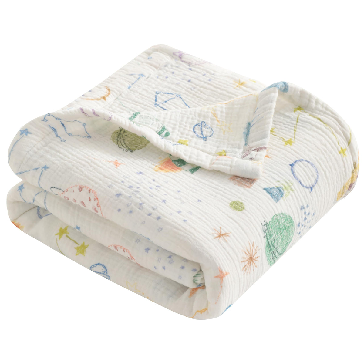 NTBAY 4-layer muslin blanket full view, soft and breathable