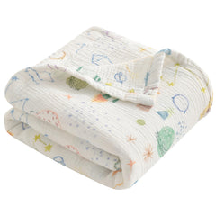 NTBAY 4-layer muslin blanket full view, soft and breathable