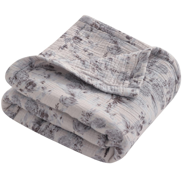 NTBAY 4-layer muslin blanket shows soft, breathable fabric for newborn comfort.