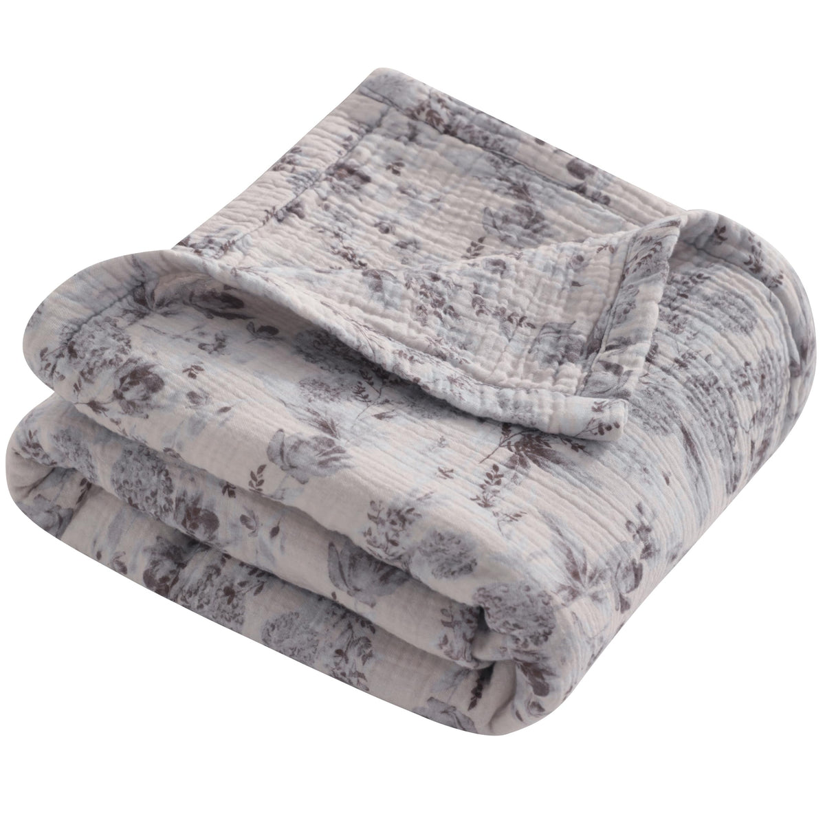 NTBAY 4-layer muslin blanket shows soft, breathable fabric for newborn comfort.