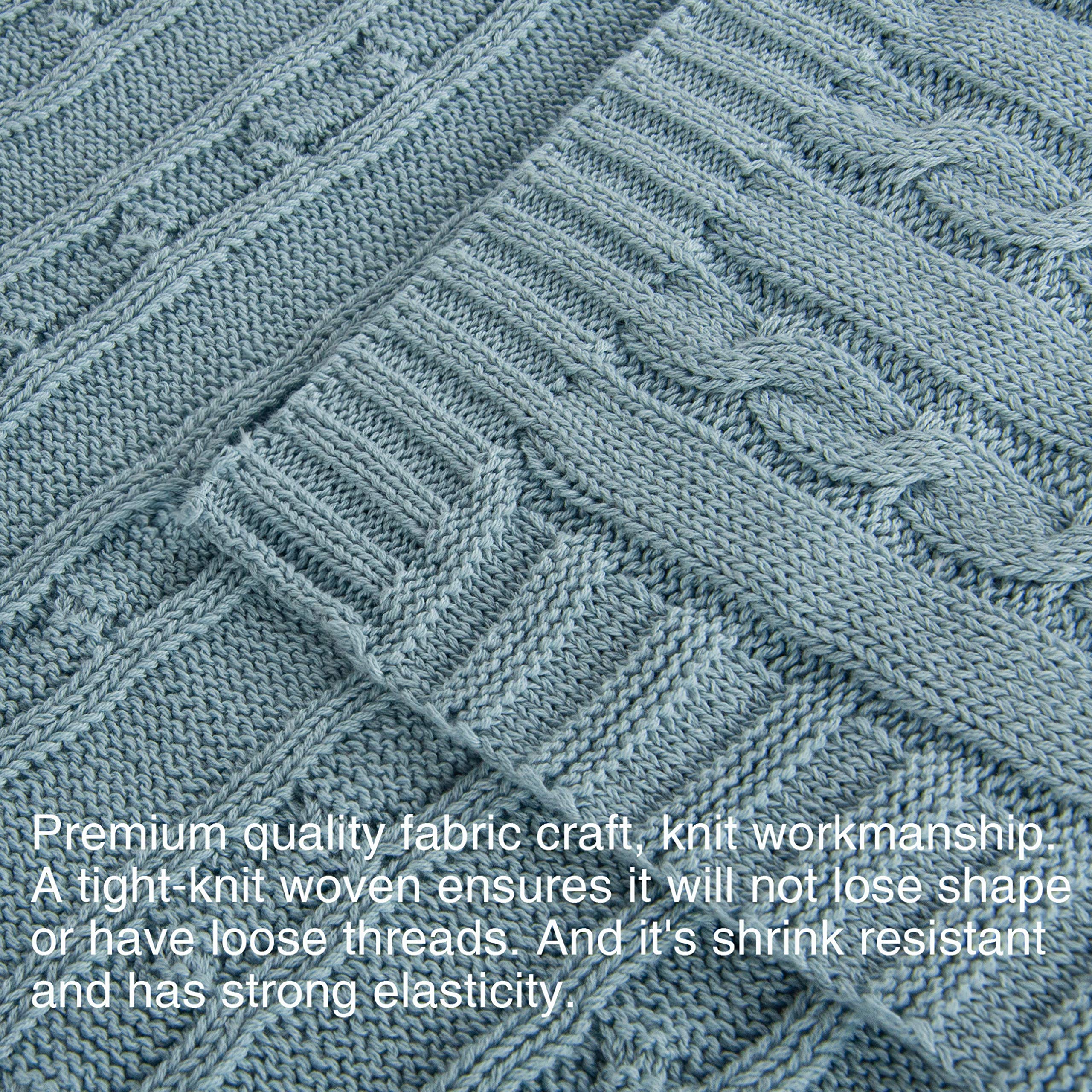NTBAY baby-blue cotton blanket folded for crib decor.