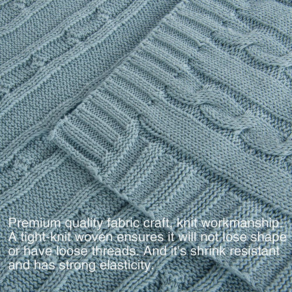 NTBAY baby-blue cotton blanket folded for crib decor.
