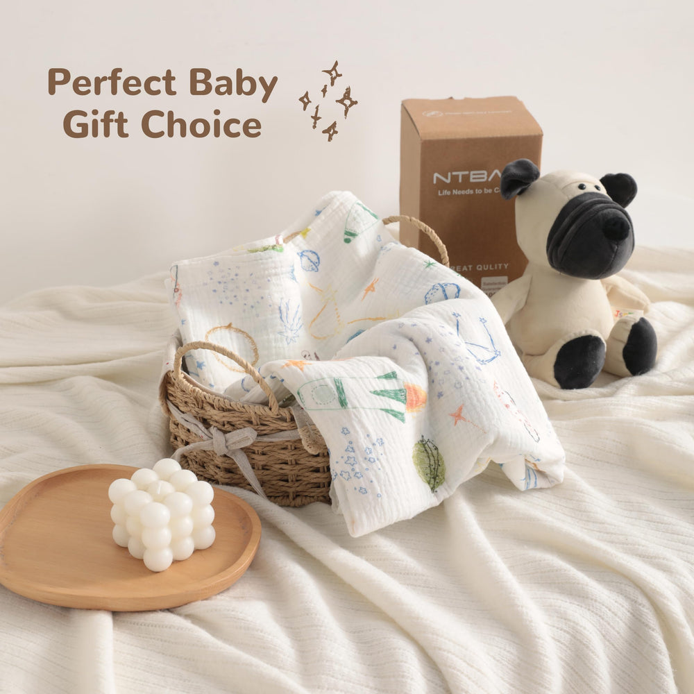 NTBAY 30x40 newborn blanket ideal for swaddle and nap time