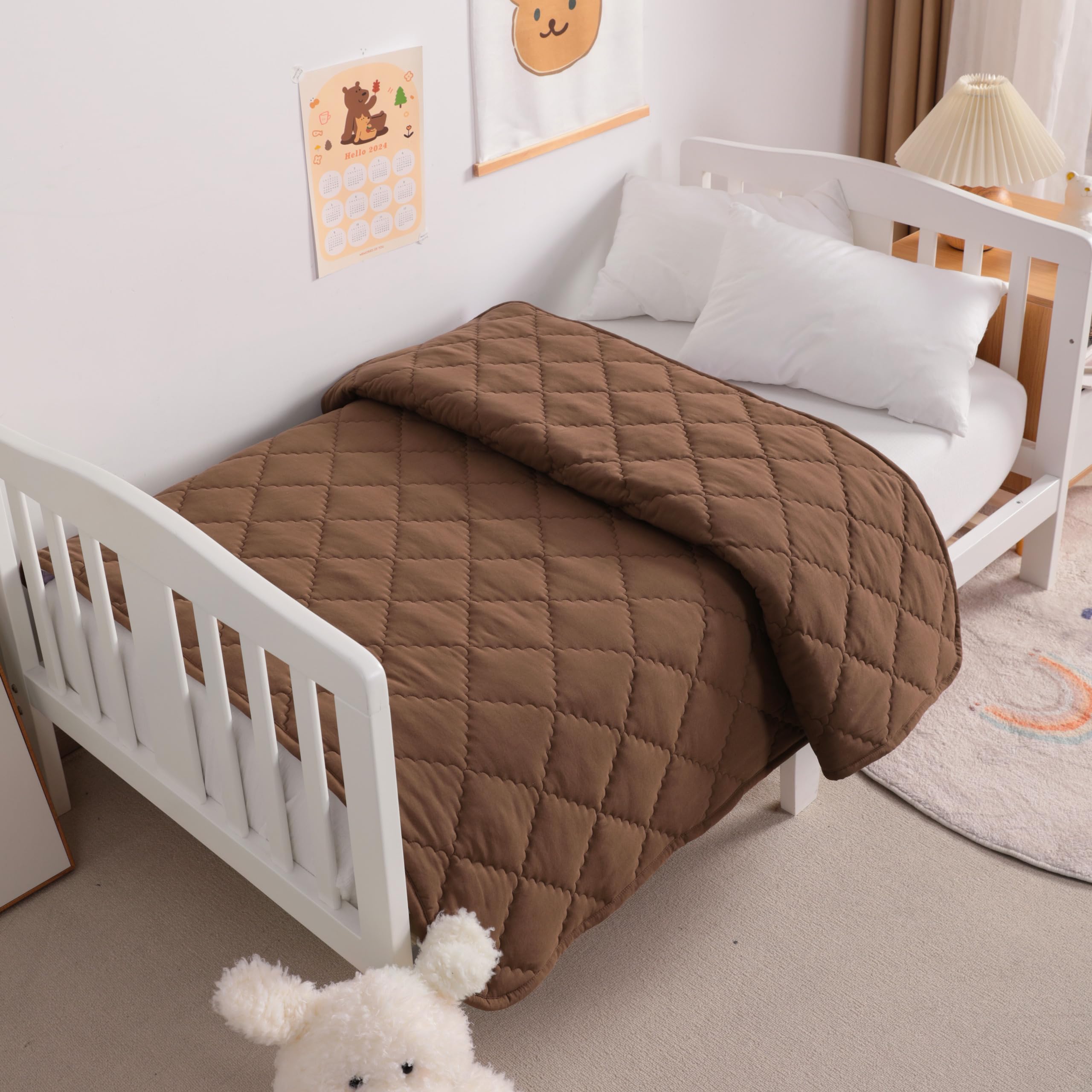 NTBAY crib blanket 39x47 brown full-view highlights versatile use.