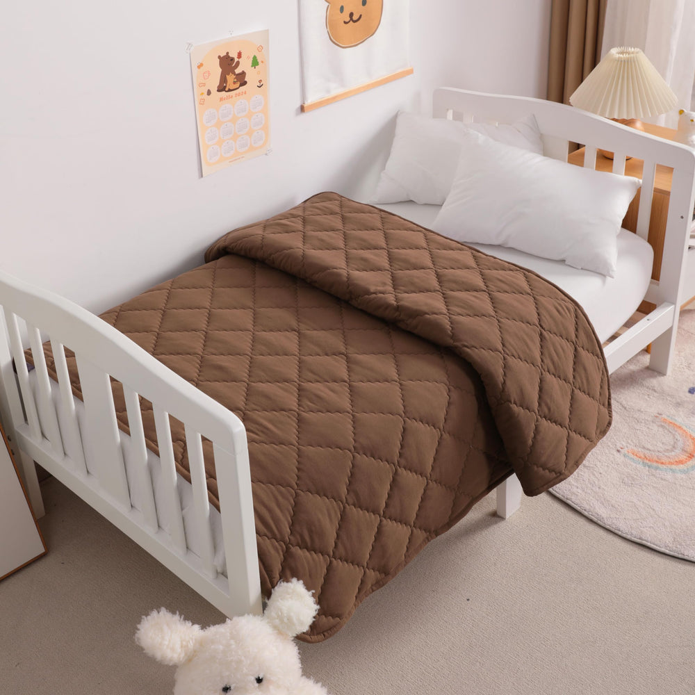 NTBAY crib blanket 39x47 brown full-view highlights versatile use.