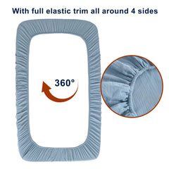 NTBAY sheets with 360-degree elastic ensure a secure, snug fit on mini cribs.