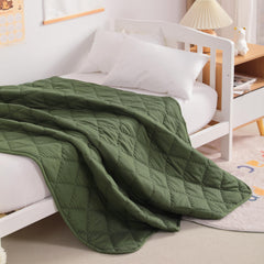 NTBAY olive green comforter folded neatly, ideal for crib or travel