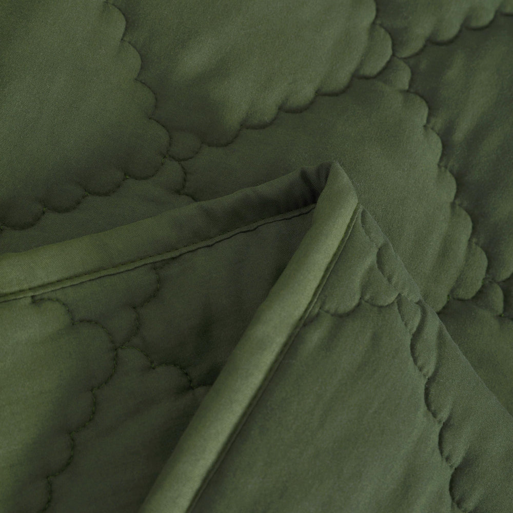 NTBAY olive-green comforter in nursery setting shows versatile decor fit