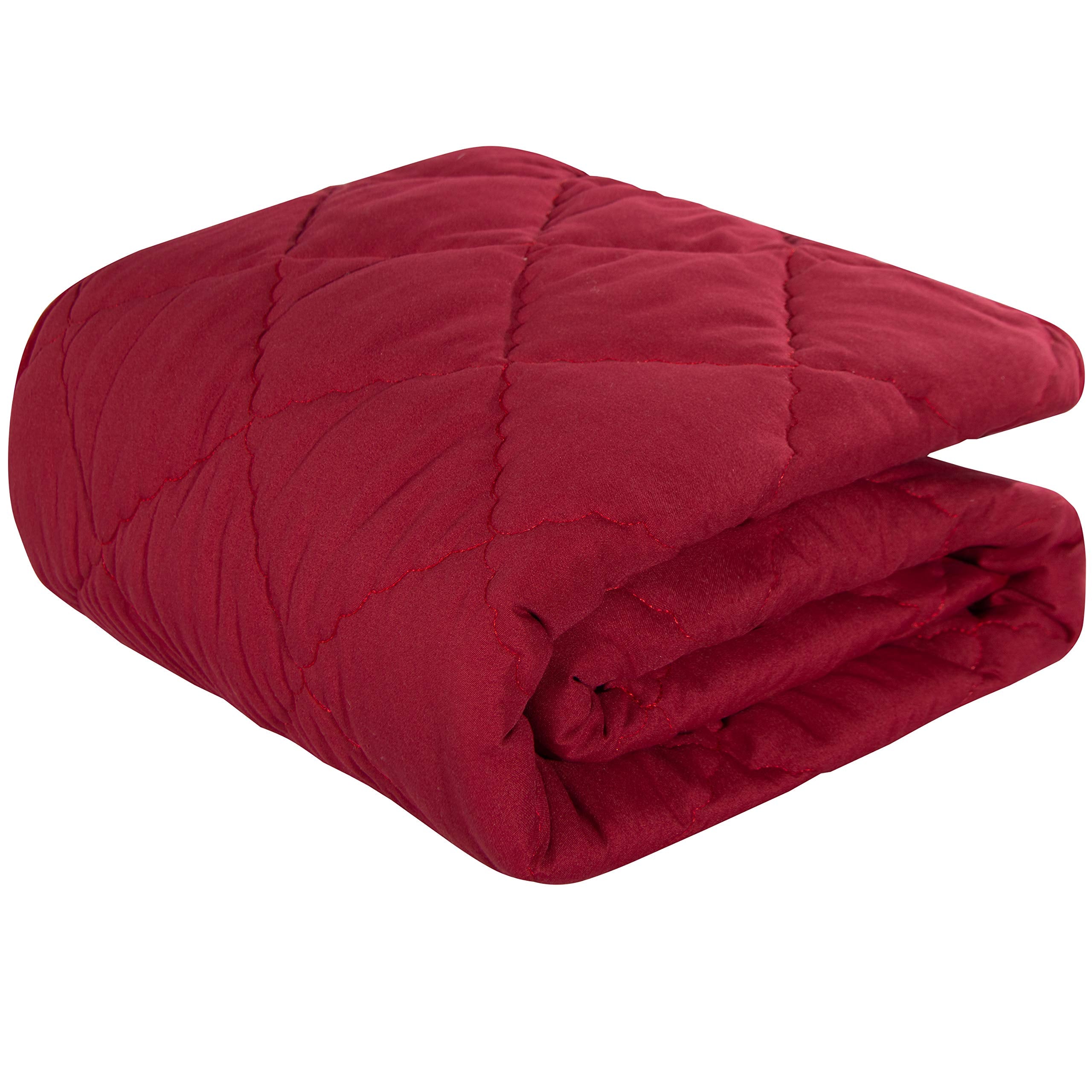 NTBAY Down Alternative Toddler Comforter red front view showcases ultra-soft microfiber warmth for year-round comfort.