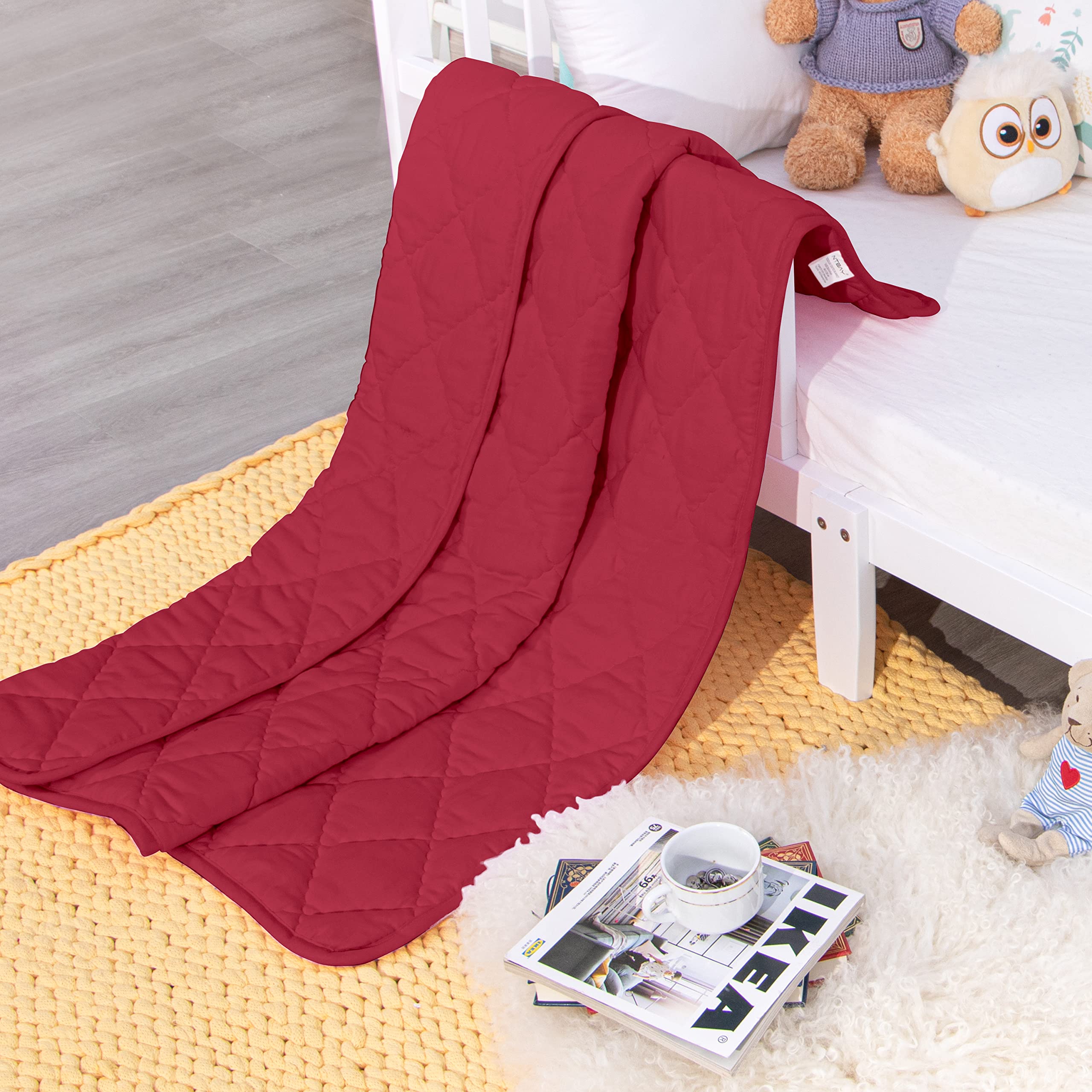 NTBAY Down Alternative Toddler Comforter red gift-packaging displays ready-to-gift presentation.