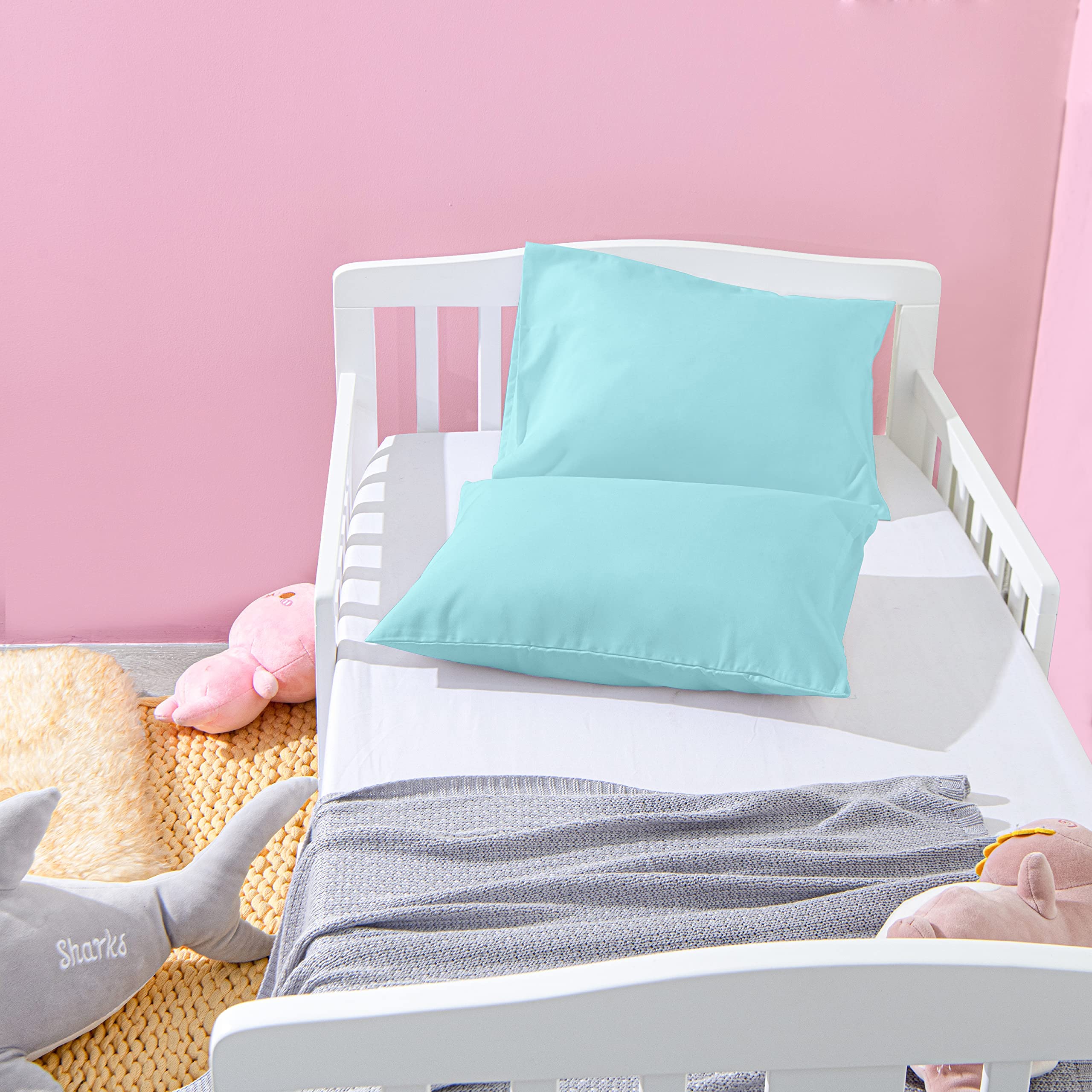 NTBAY pillowcase fits 12x16 to 14x19 pillows securely in aqua.