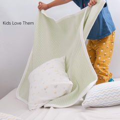 NTBAY grey wave blanket shown in stroller for travel warmth