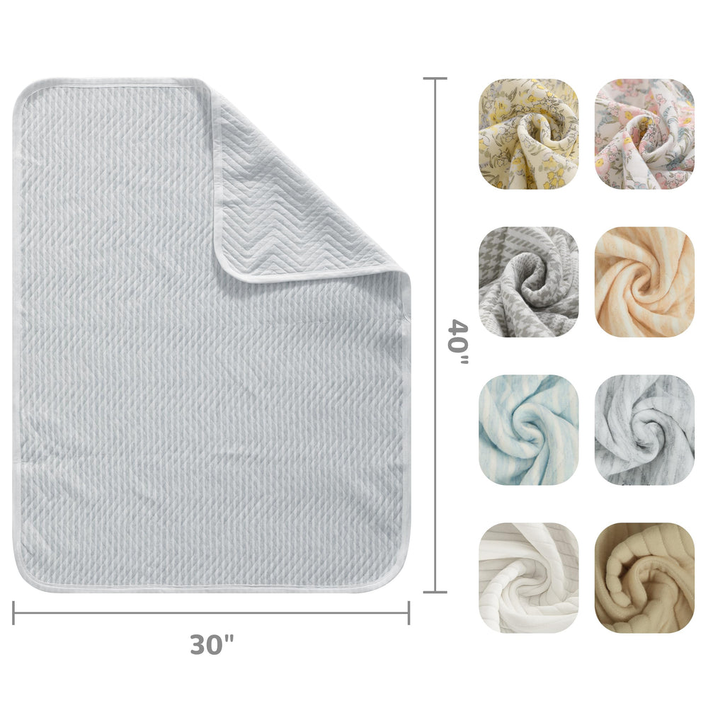 NTBAY jersey cotton quilted toddler blanket grey wave swaddle-ready softness