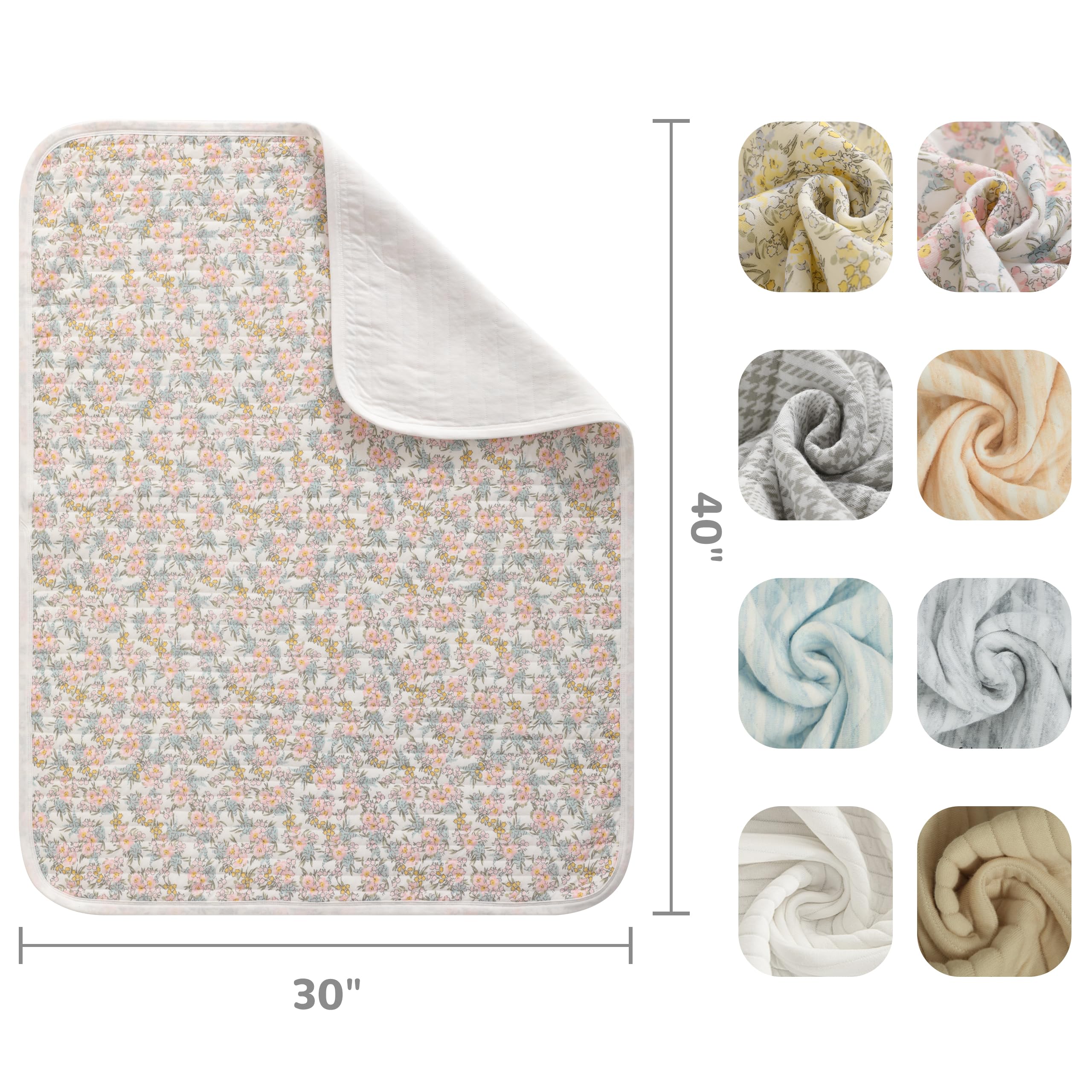 NTBAY Jersey Cotton Toddler Blanket 30x40 inches pink floral for on-the-go comfort