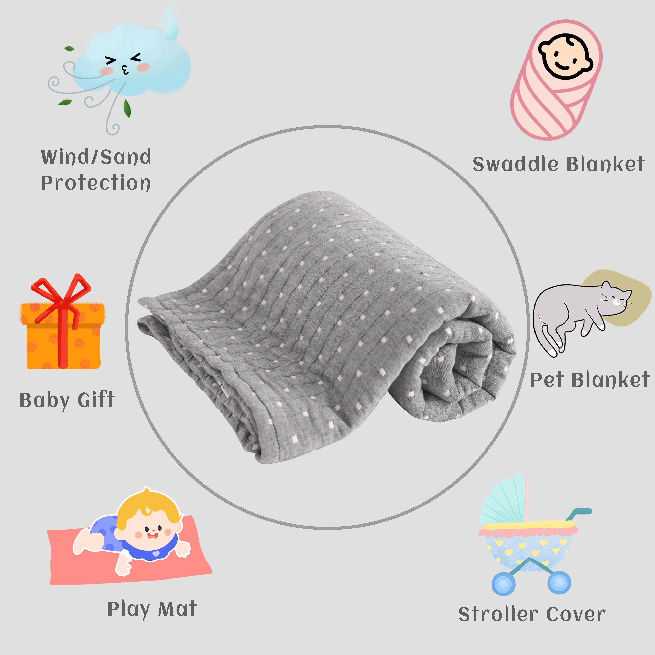 NTBAY lightweight blanket is great for car seats and stroller trips