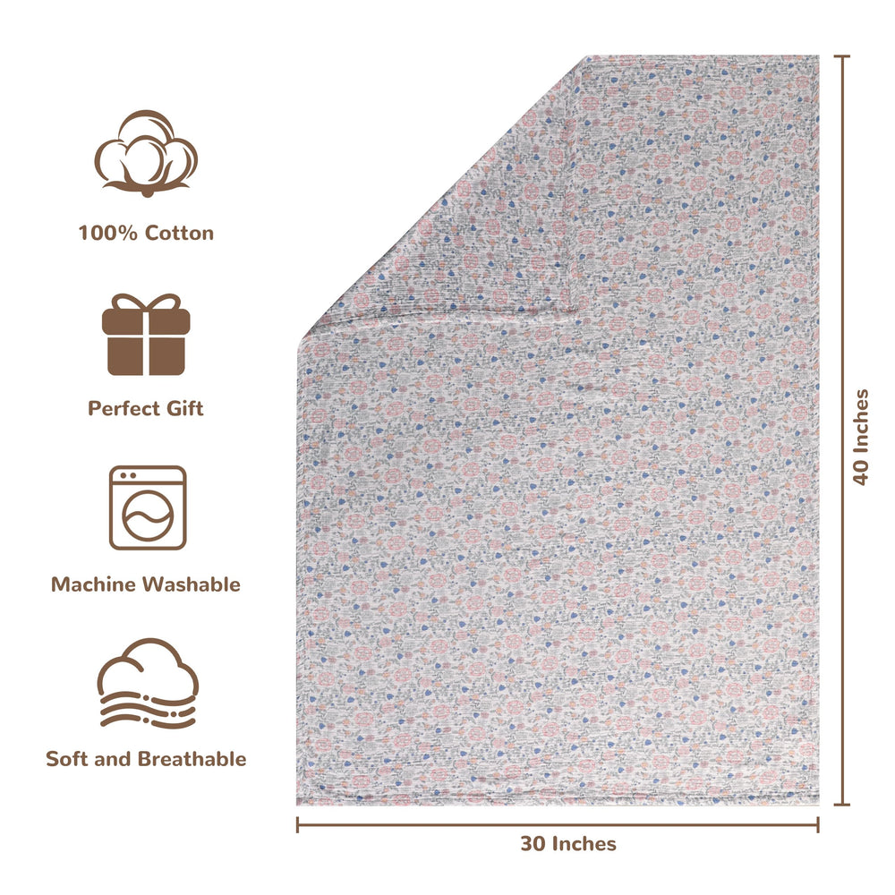NTBAY muslin swaddle folded view highlights lightweight warmth for crib.