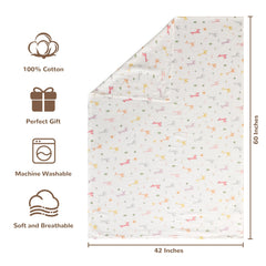 NTBAY muslin blanket 42x60 with reversible patterns for versatile styling