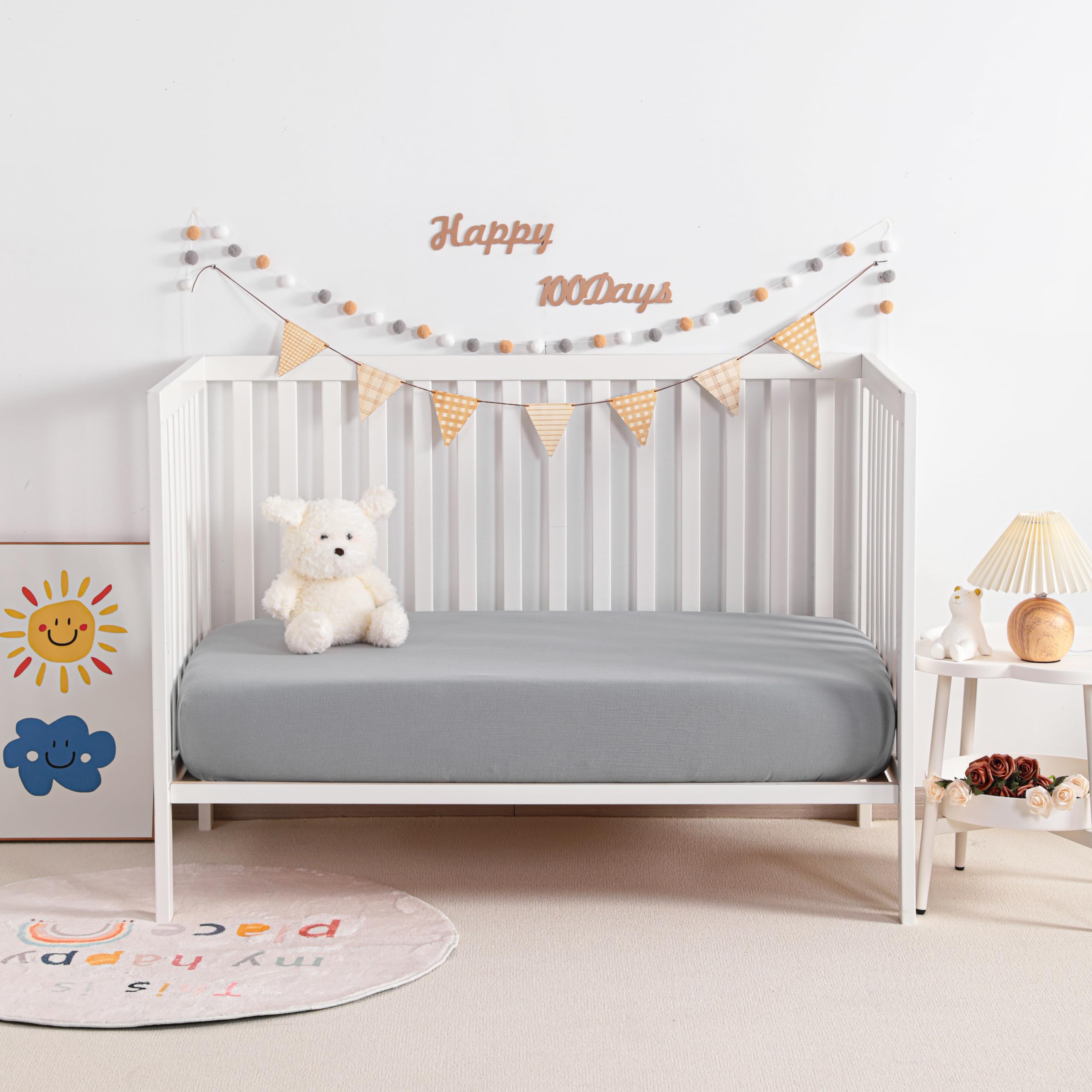 NTBAY soft muslin fabric close-up shows gentle texture ideal for sensitive baby skin.