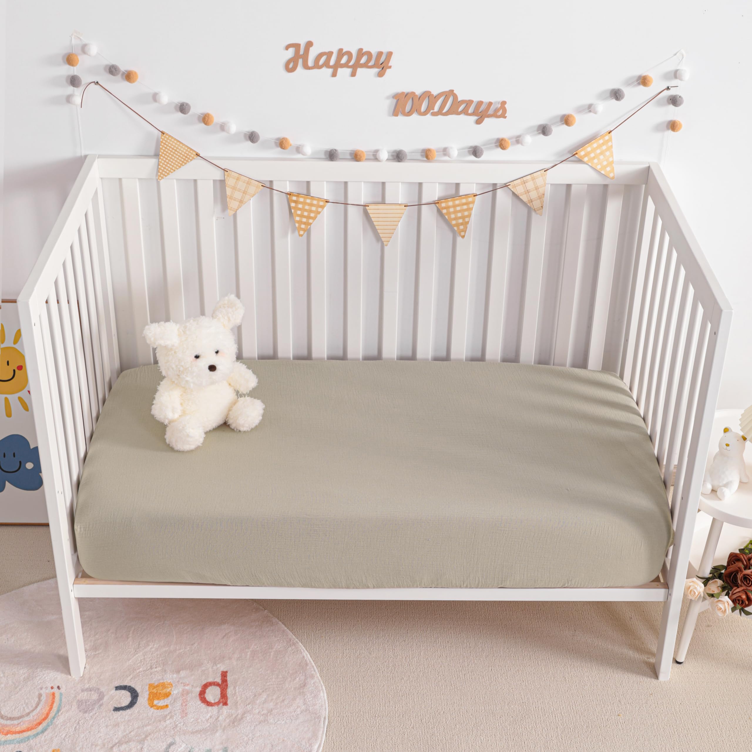 NTBAY color varieties crib sheets brighten unisex nursery accents