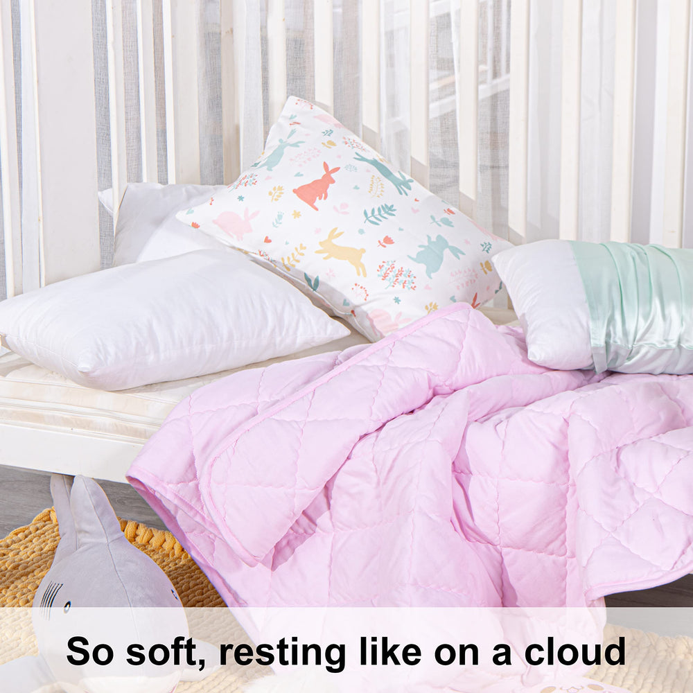 NTBAY compact nursery pillow suitable for naps and travel days.