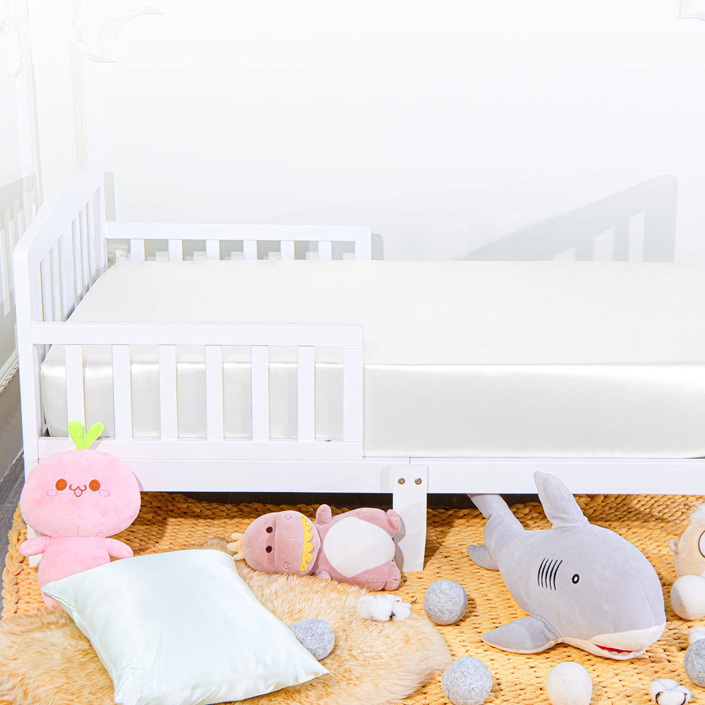 NTBAY sheet with full elastic edge securing snug fit on mattress