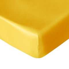 NTBAY silk satin fitted crib sheet in yellow offers cooling softness for baby sleep