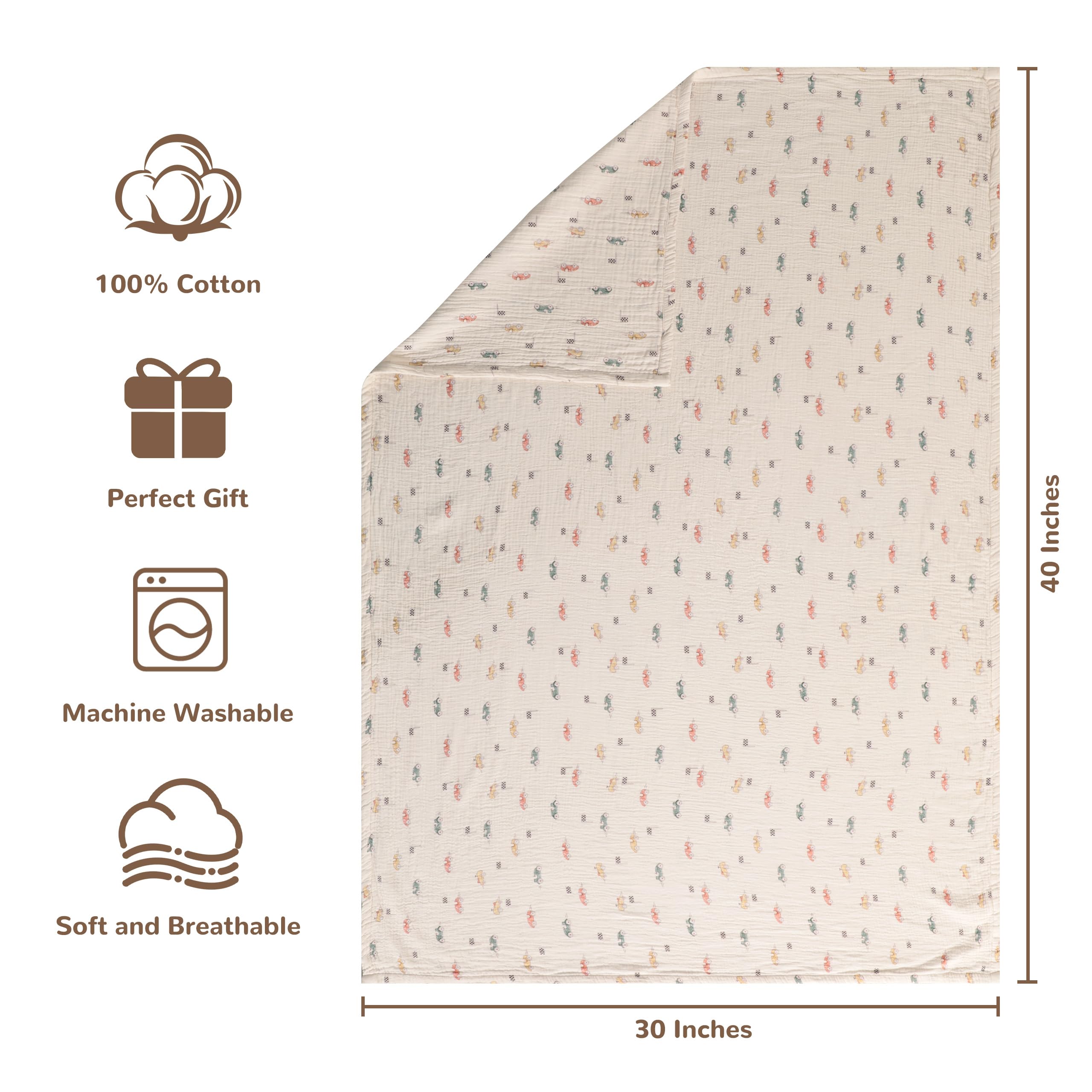 NTBAY soft breathable muslin fabric gentle on baby skin.