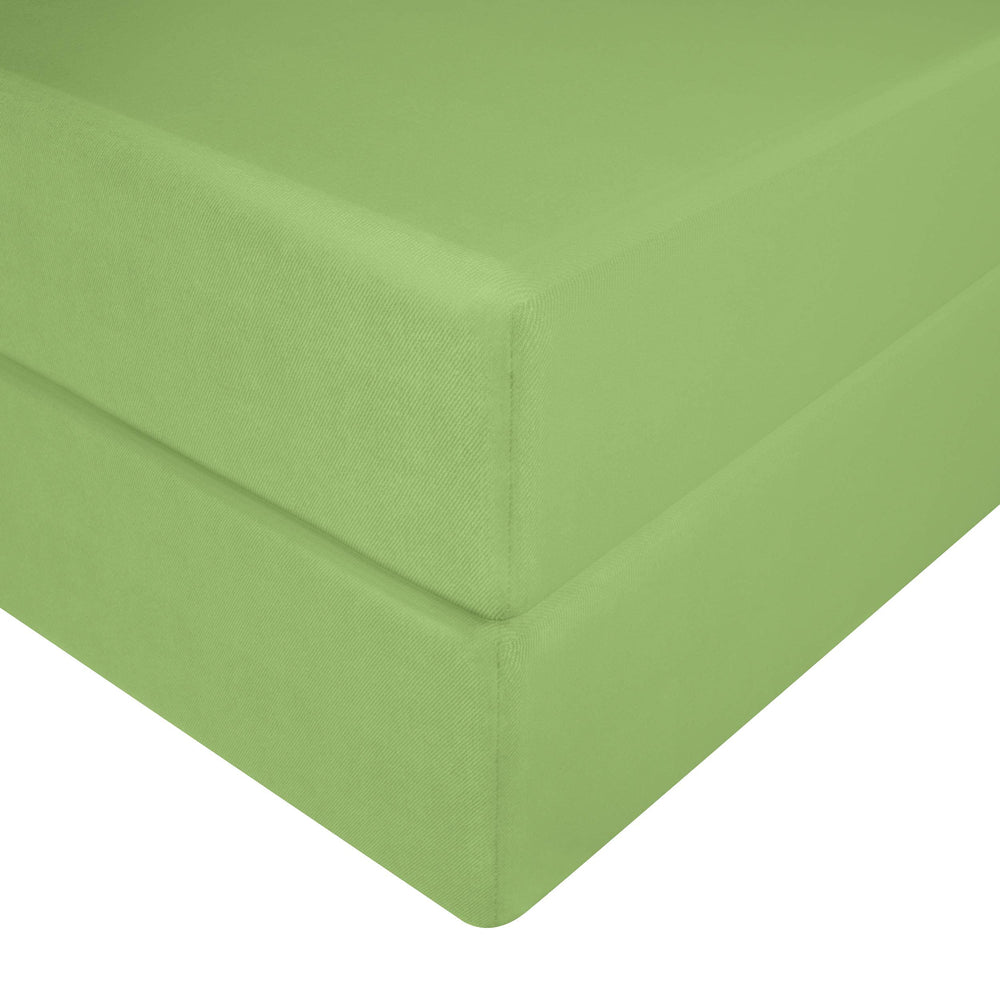 NTBAY green brushed microfiber crib sheet on a crib mattress