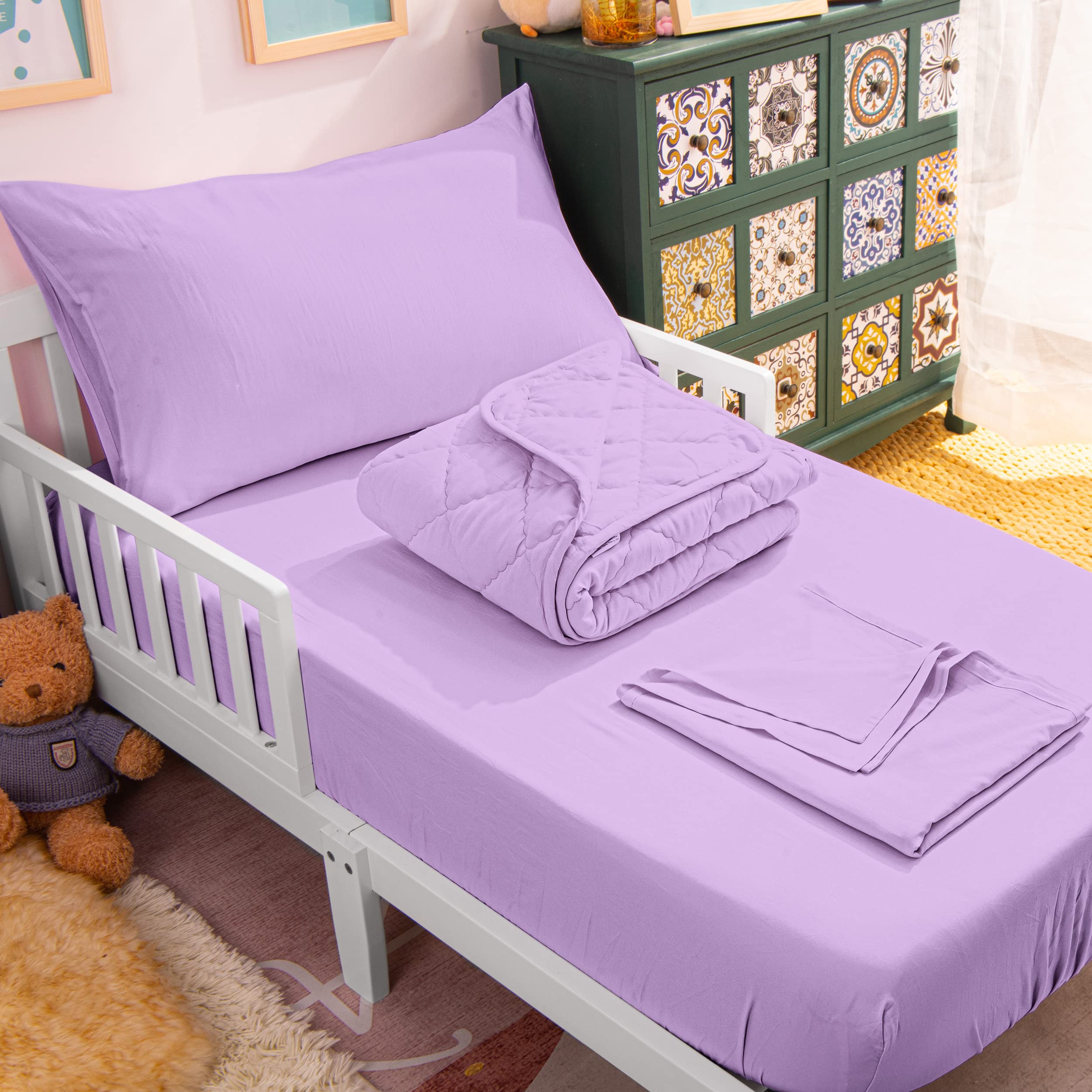 NTBAY 4pc quilt close-up showing ultra-soft microfiber for cozy nights.