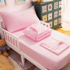 NTBAY Toddler Bedding Set quilted pink comforter for cozy bedtime warmth.