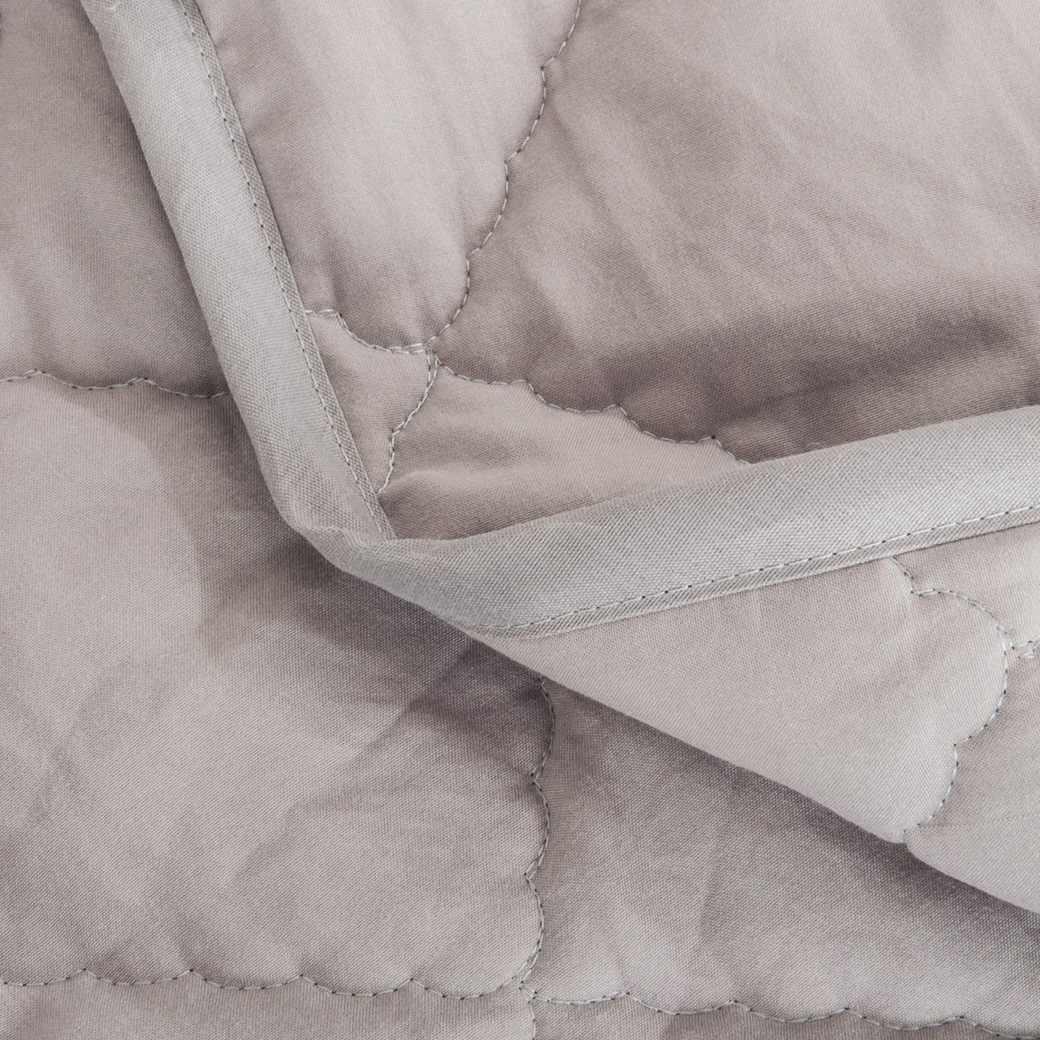NTBAY toddler comforter smoke grey folded showing compact storage and soft loft.