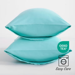 NTBAY toddler pillow case 14x20 aqua close-up fabric detail showing soft brushed microfiber