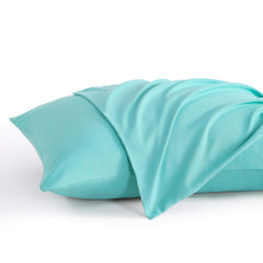 NTBAY toddler pillow case 14x20 aqua flatlay highlighting ultra-soft microfiber for gentle sleep