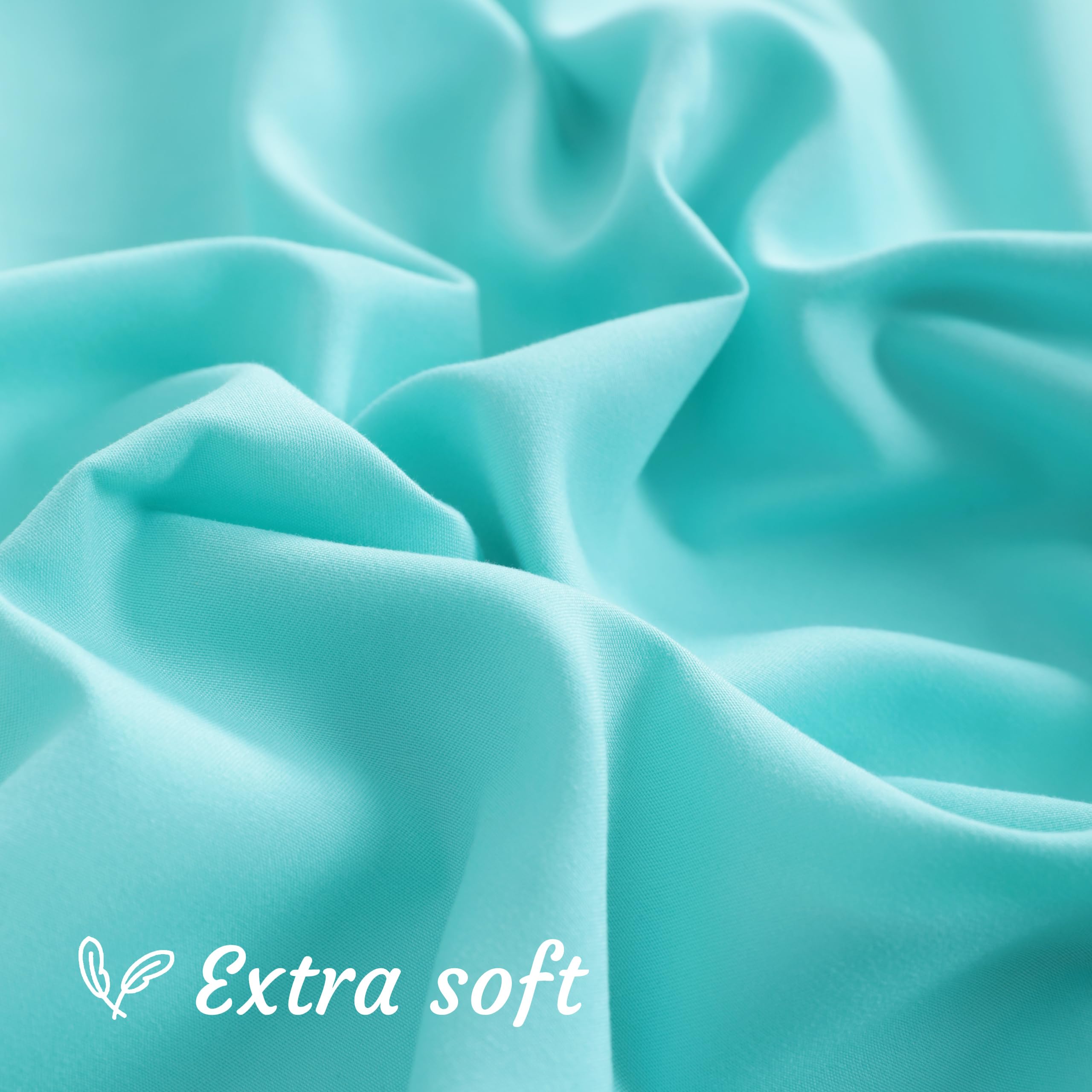 NTBAY toddler pillow case 14x20 aqua wrinkle-free fabric in cozy bedroom setup