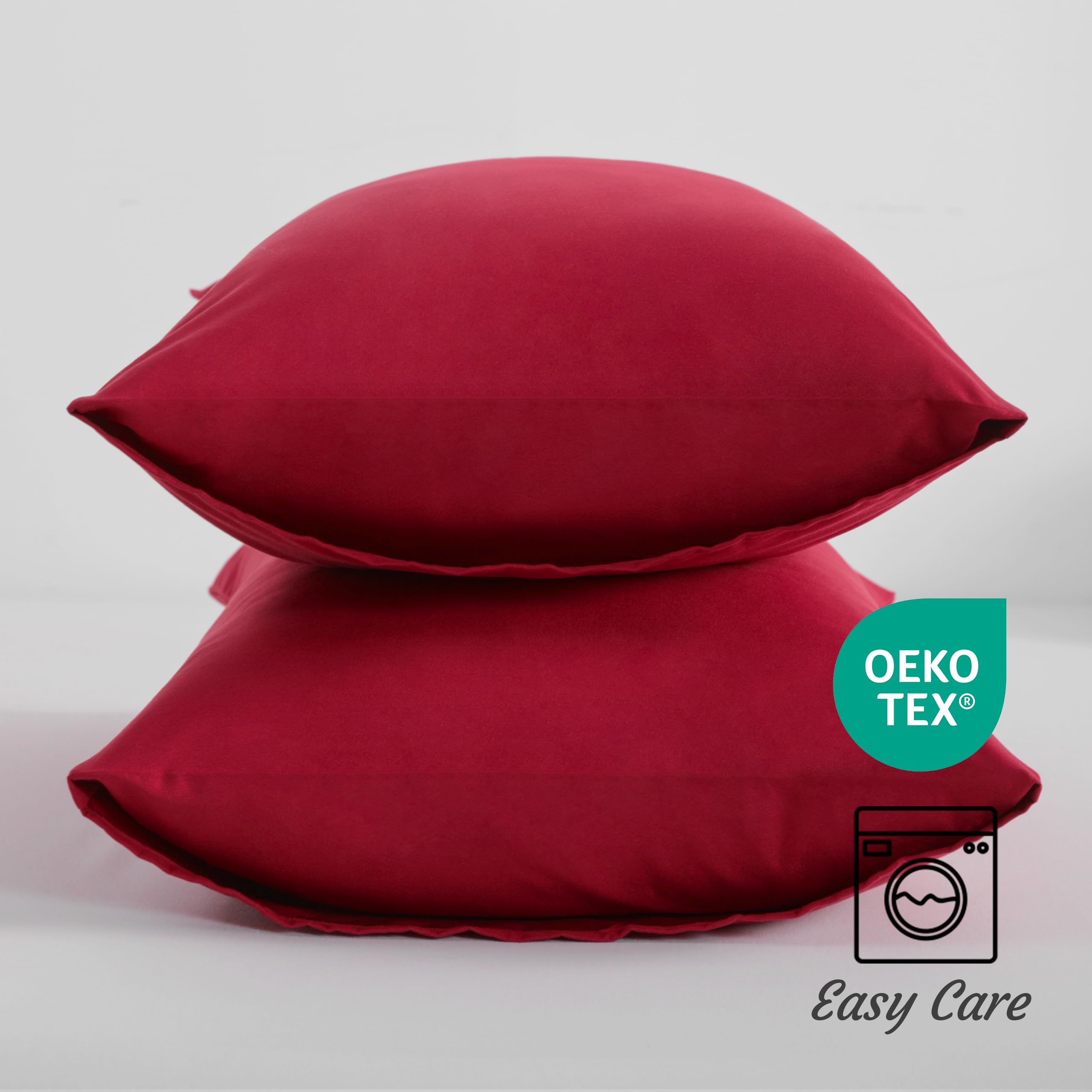 NTBAY wine red pillow cases add warmth to a toddler bed