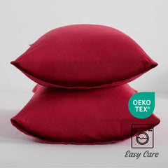 NTBAY wine red pillow cases add warmth to a toddler bed