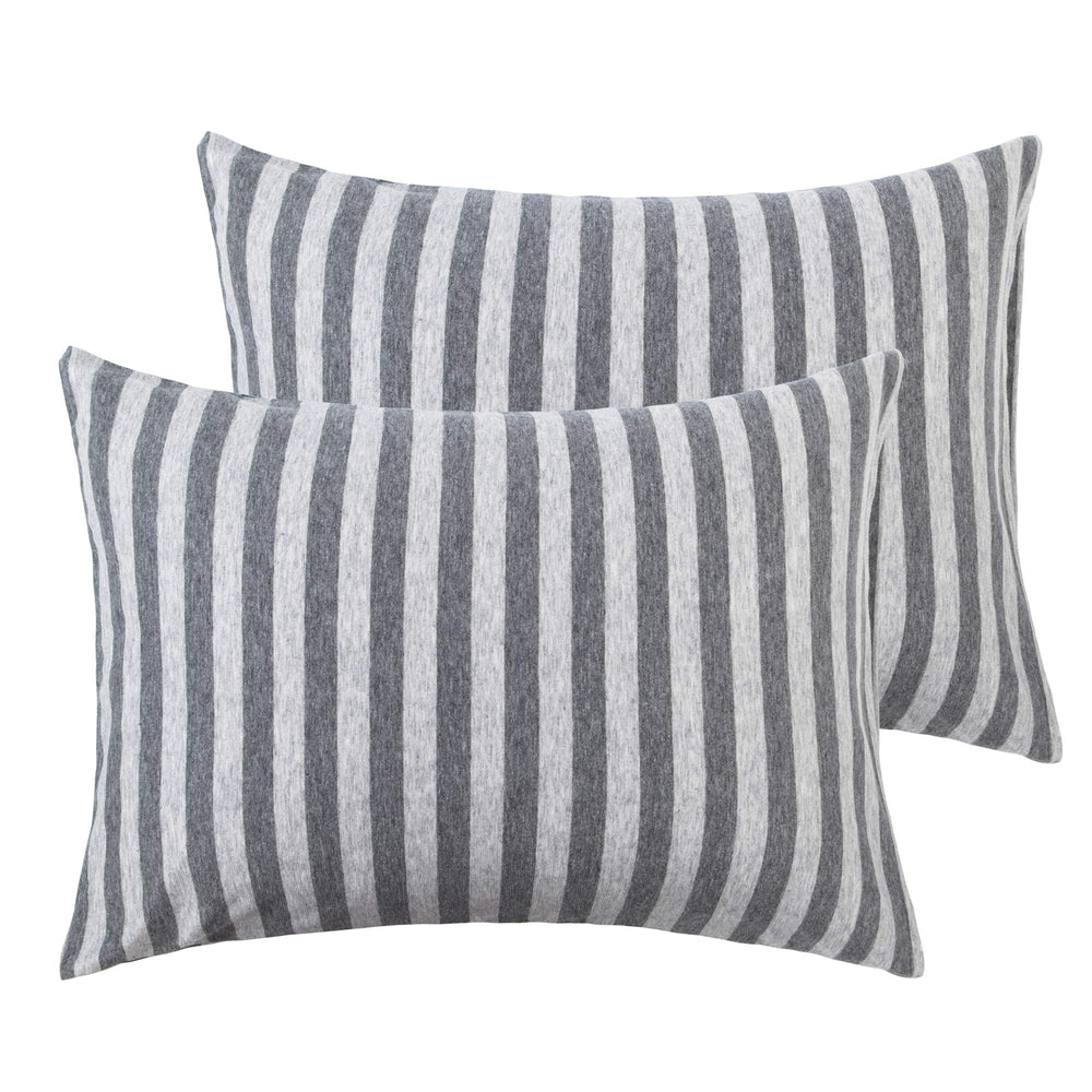 NTBAY 13x18 grey-stripe toddler pillowcase, soft, skin-friendly for naps.