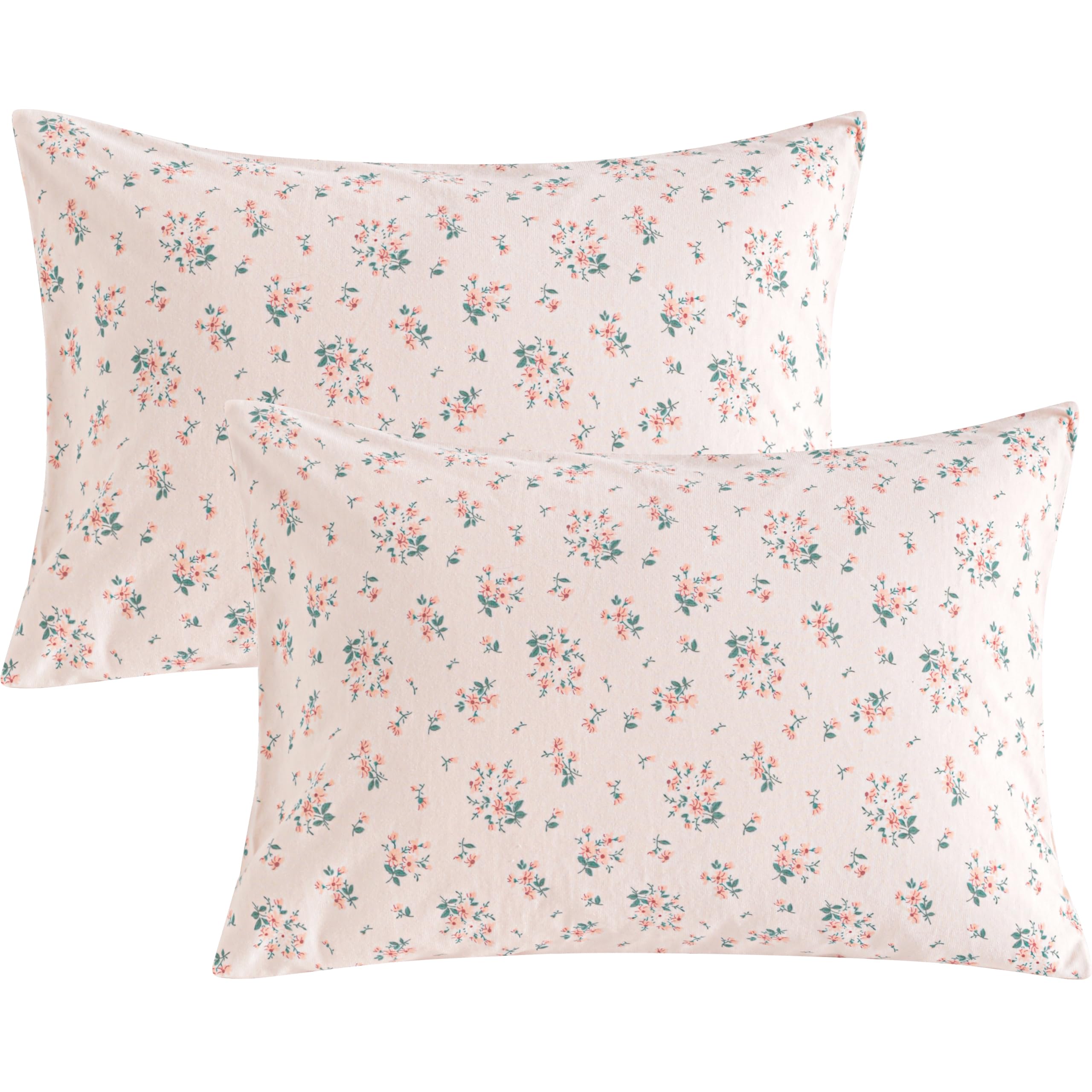 NTBAY toddler pillowcase 13x18 in pink floral with soft jersey cotton for gentle sleep.