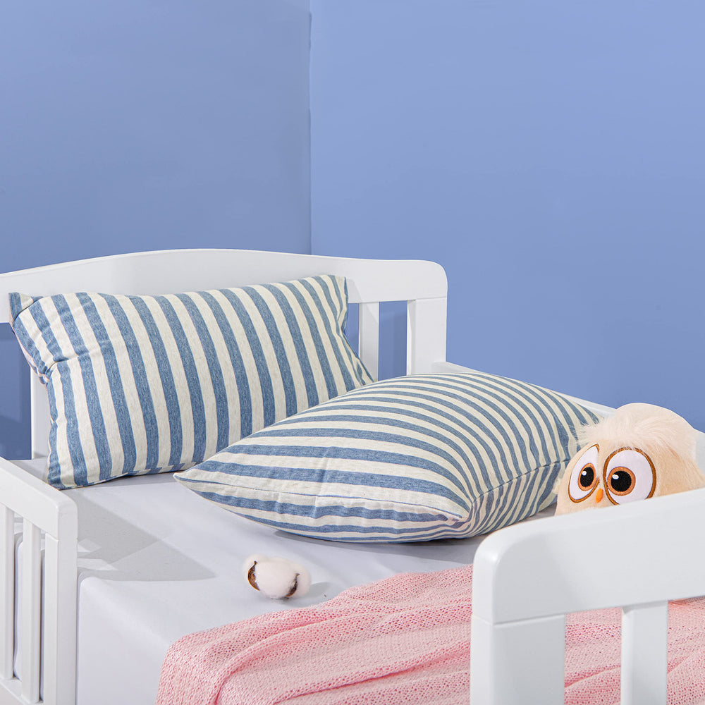 NTBAY pillowcase on a toddler bed adding playful decor and easy care