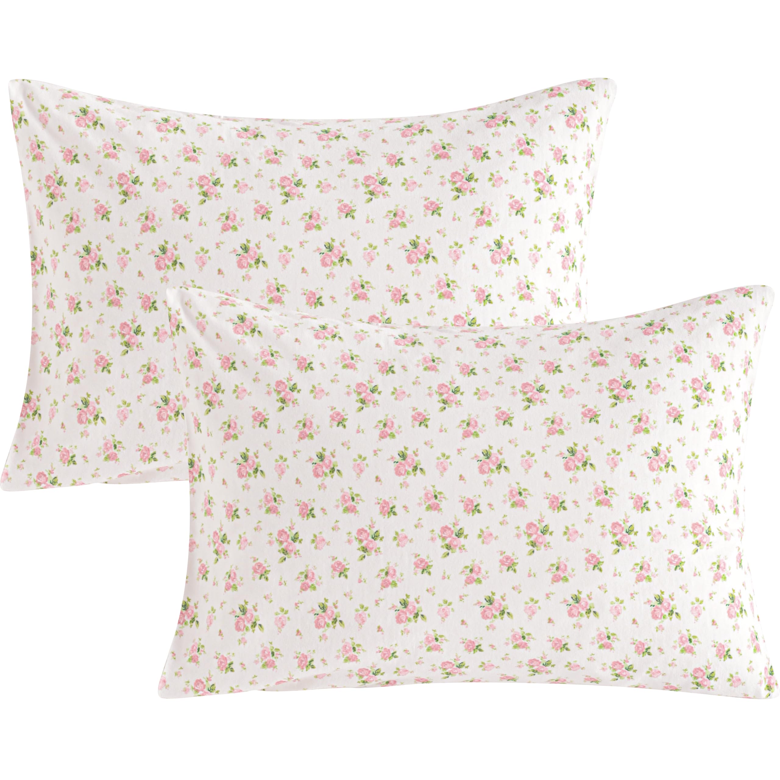 NTBAY toddler pillowcase pink floral stripes shows soft breathable cotton for comfy sleep