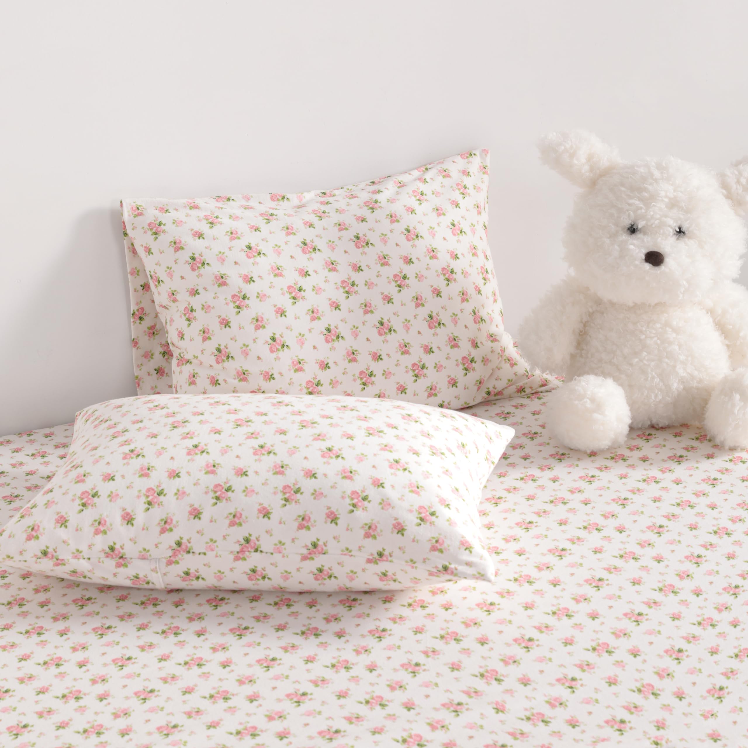 NTBAY toddler pillowcase white floral pattern offers clean look with breathable cotton