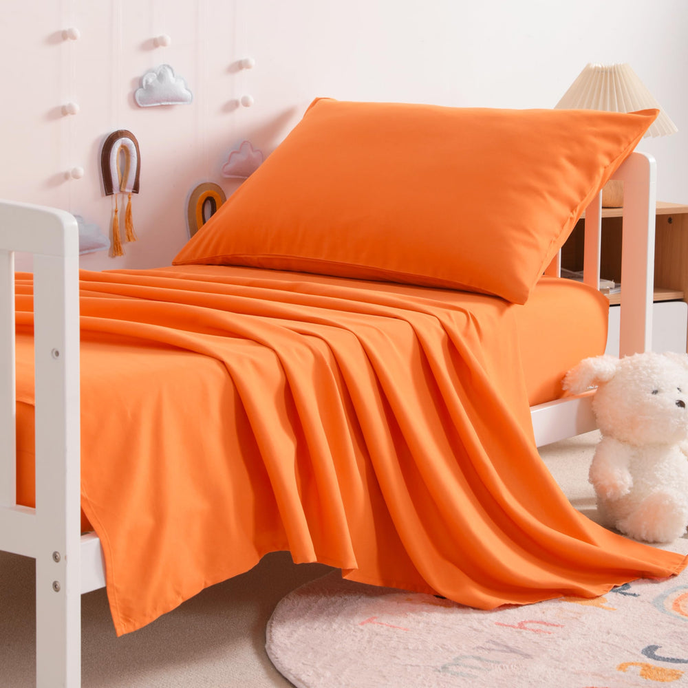 NTBAY toddler flat sheet close-up: ultra-soft microfiber for gentle sleep.