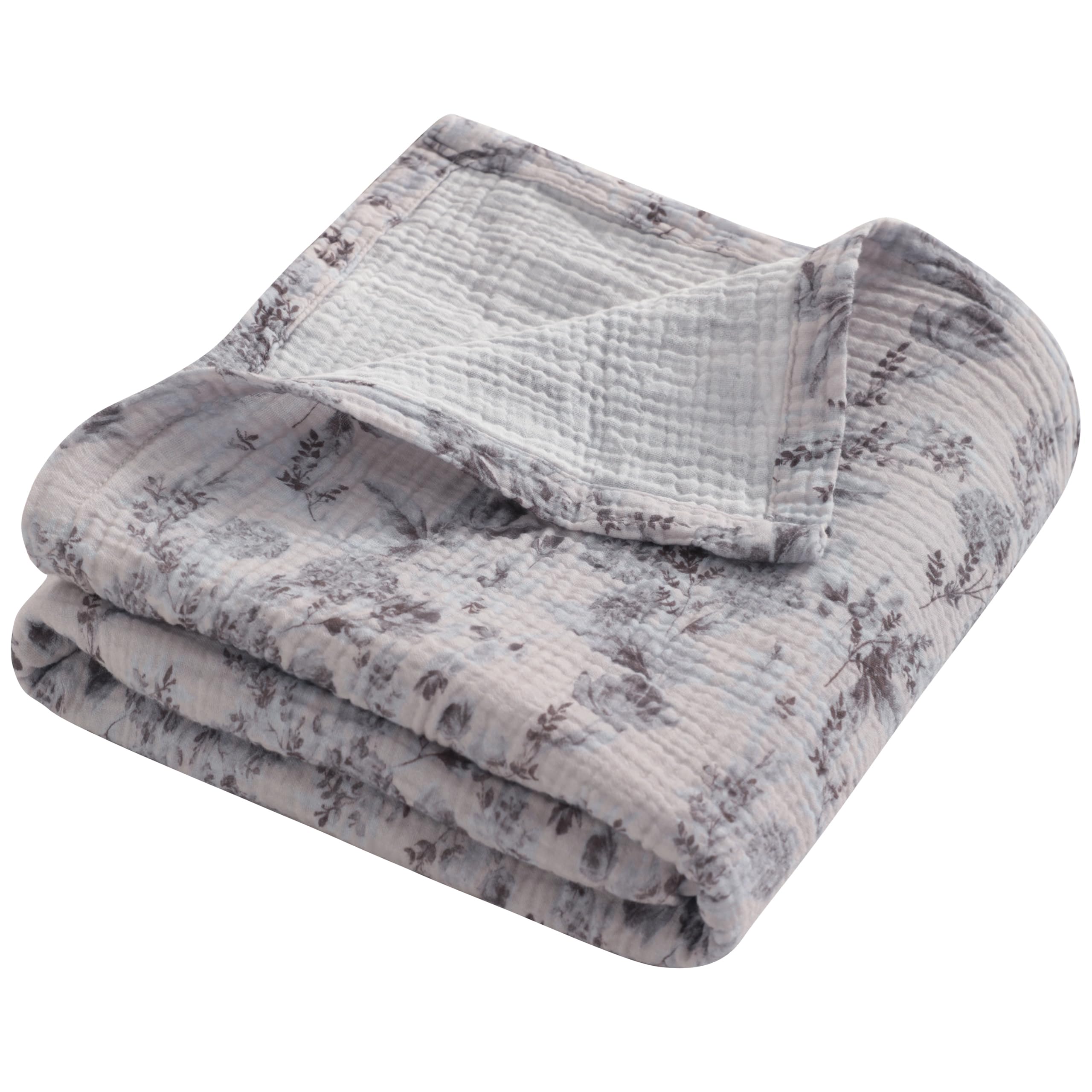 NTBAY two-layer muslin blanket front view, soft and breathable for newborns.