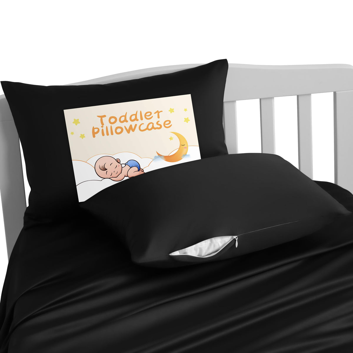 NTBAY zipper satin toddler pillowcase with hidden zipper for easy protection.