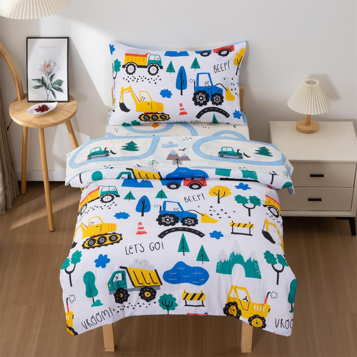 NTBED construction-vehicles comforter—soft and kid-friendly for imaginative play and cozy nights