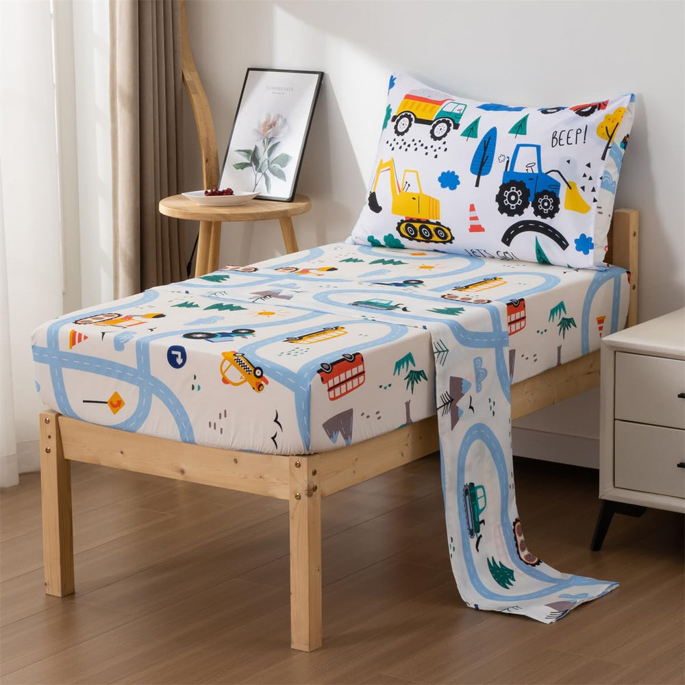 NTBED fitted sheet 28x52x8 stays securely in place on toddler bed