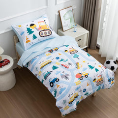 NTBED pillowcase features vehicles for cozy, imaginative nights.