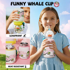 NTFWG Adjustable Strap Kids Bottle shows hands-free carrying for trips.